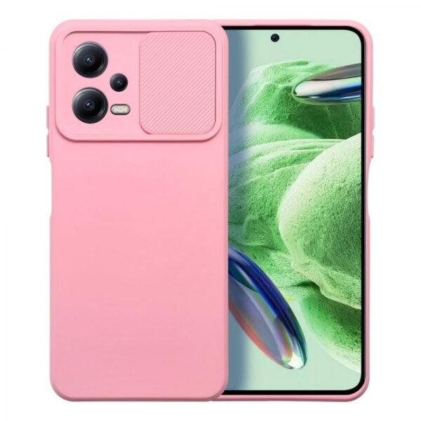 Forcell Xiaomi Redmi Note 12 5G Slide Camera Θήκη Σιλικόνης - Pink