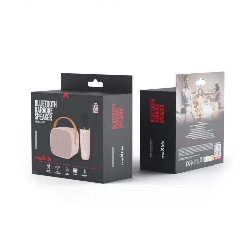 Maxlife Bluetooth Karaoke Mε ασύρματo Mικρόφωνo MXKS-100 Pink