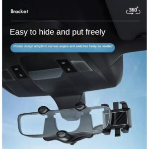 Βάση Αυτοκινήτου Για Κινητό 360° Car Rearview Mirror Phone Holder Μαύρη