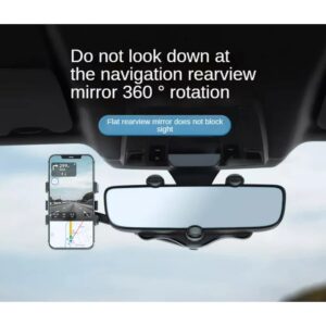 Βάση Αυτοκινήτου Για Κινητό 360° Car Rearview Mirror Phone Holder Μαύρη