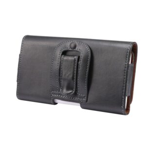 Θήκη Ζώνης Μαύρη 6.3'' Universal Horizontal Style Leather Case / Waist Bag with Back Splint Black