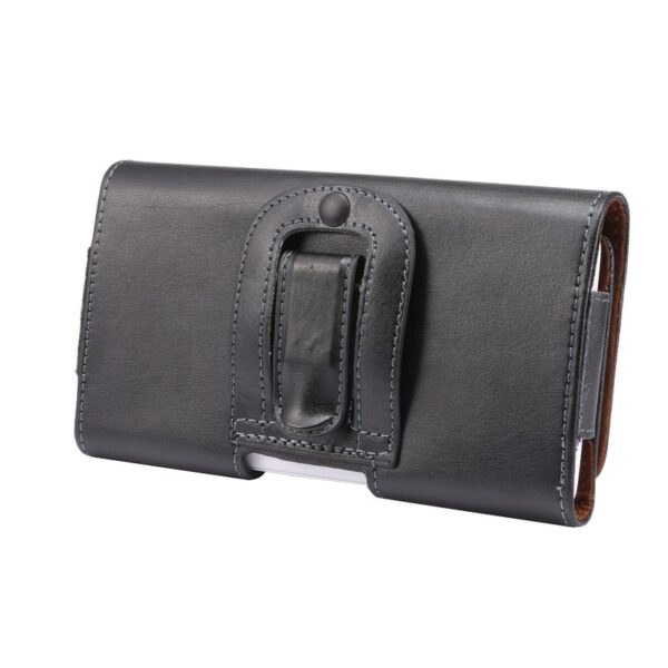 Θήκη Ζώνης Μαύρη 6.3'' Universal Horizontal Style Leather Case / Waist Bag with Back Splint Black