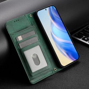 Tel1 Xiaomi Redmi Note 14 Pro 5G / 14 Pro Plus 5G / Poco X7 5G Card Slots Zipper Wallet Flip Θήκη Βιβλίο - Green