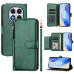 Tel1 Xiaomi Redmi Note 14 Pro 5G / 14 Pro Plus 5G / Poco X7 5G Card Slots Zipper Wallet Flip Θήκη Βιβλίο - Green