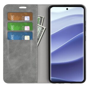 Tel1 Xiaomi Redmi Note 14 Pro 5G / 14 Pro Plus 5G/ Poco X7 5G Retro-skin Magnetic Suction Θήκη Βιβλίο - Grey