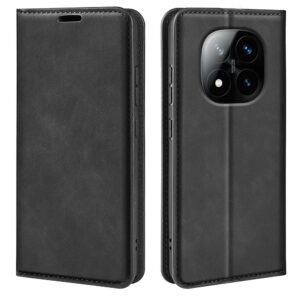 Tel1 Xiaomi Redmi Note 14 Pro 5G / 14 Pro Plus 5G / Poco X7 5G Retro-skin Magnetic Suction Θήκη Βιβλίο - Black