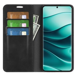 Tel1 Xiaomi Redmi Note 14 Pro 5G / 14 Pro Plus 5G / Poco X7 5G Retro-skin Magnetic Suction Θήκη Βιβλίο - Black