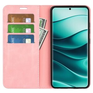 Tel1 Xiaomi Redmi Note 14 Pro 5G / 14 Pro Plus 5G / Poco X7 5G Retro-skin Magnetic Suction Θήκη Βιβλίο - Pink