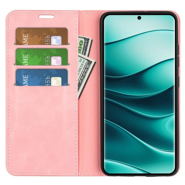 Tel1 Xiaomi Redmi Note 14 Pro 5G / 14 Pro Plus 5G / Poco X7 5G Retro-skin Magnetic Suction Θήκη Βιβλίο - Pink