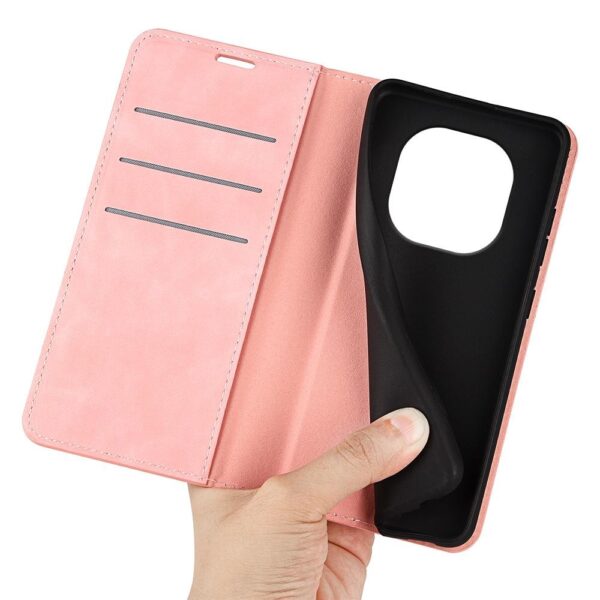 Tel1 Xiaomi Redmi Note 14 Pro 5G / 14 Pro Plus 5G / Poco X7 5G Retro-skin Magnetic Suction Θήκη Βιβλίο - Pink