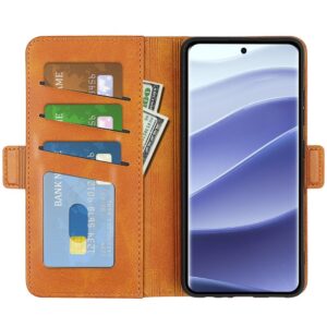 Tel1 Xiaomi Redmi Note 14 Pro 5G, 14 Pro Plus 5G, Poco X7 5G Magnetic Buckle Horizontal Flip Θήκη Βιβλίο - Brown