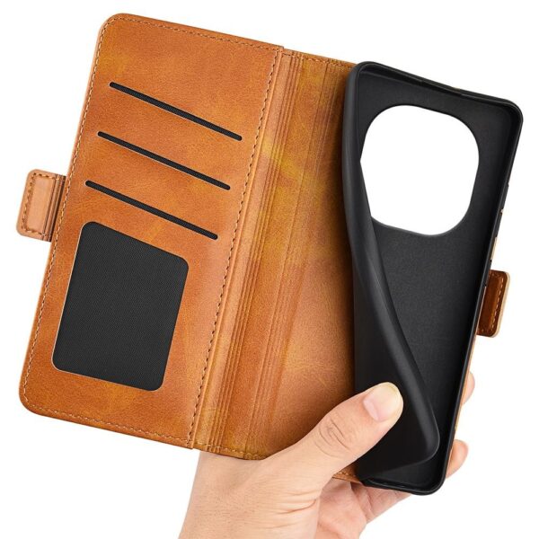 Tel1 Xiaomi Redmi Note 14 Pro 5G, 14 Pro Plus 5G, Poco X7 5G Magnetic Buckle Horizontal Flip Θήκη Βιβλίο - Brown