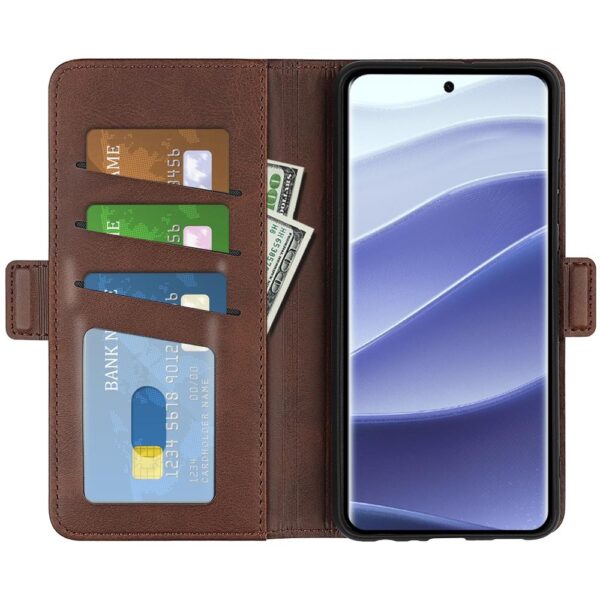 Tel1 Xiaomi Redmi Note 14 Pro 5G / 14 Pro Plus 5G / Poco X7 5G Dual-side Magnetic Buckle Θήκη Βιβλίο - Brown