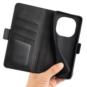 Tel1 Xiaomi Redmi Note 14 Pro 5G, 14 Pro Plus 5G, Poco X7 5G Magnetic Buckle Horizontal Flip Θήκη Βιβλίο - Black