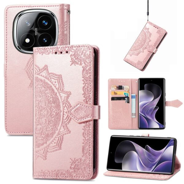 Tel1 Xiaomi Redmi Note 14 Pro 5G / 14 Pro Plus 5G/ Poco X7 5G Mandala Flower Embossed Θήκη Βιβλίο - Rose Gold Tel1 Xiaomi Redmi Note 14 Pro 5G / 14 Pro Plus 5G/ Poco X7 5G Mandala Flower Embossed Θήκη Βιβλίο - Rose Gold