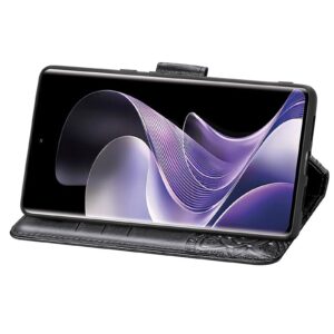 Tel1 Xiaomi Redmi Note 14 Pro 4G / 14 Pro Plus 5G/ Poco X7 5G Butterfly Flower Embossed Θήκη Βιβλίο - Black