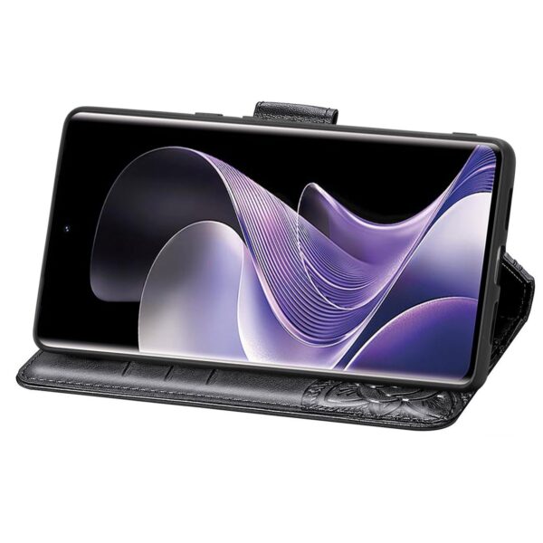 Tel1 Xiaomi Redmi Note 14 Pro 4G / 14 Pro Plus 5G/ Poco X7 5G Butterfly Flower Embossed Θήκη Βιβλίο - Black