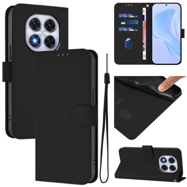Tel1 Xiaomi Redmi Note 14 Pro 5G / 14 Pro Plus 5G / Poco X7 5G Skin Feel Solid Θήκη Βιβλίο - Black