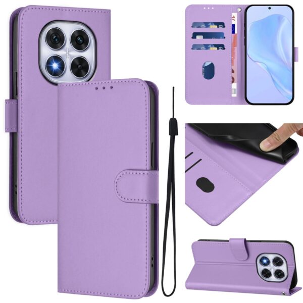 Tel1 Xiaomi Redmi Note 14 Pro 5G / 14 Pro Plus 5G / Poco X7 5G Skin Feel Solid Θήκη Βιβλίο - Purple