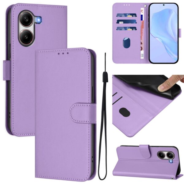 Tel1 Xiaomi Poco X7 Pro 5G Skin Feel Solid Θήκη Βιβλίο - Purple