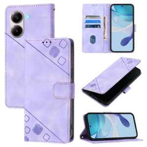 Tel1 Xiaomi Poco X7 Pro 5G Skin Feel Embossed Θήκη Βιβλίο - Light Purple