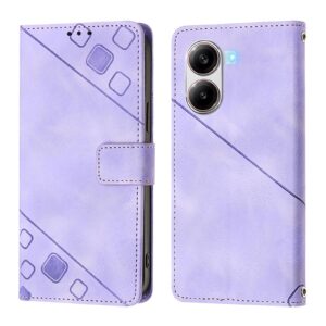 Tel1 Xiaomi Poco X7 Pro 5G Skin Feel Embossed Θήκη Βιβλίο - Light Purple