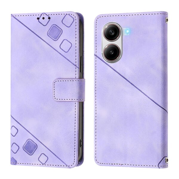 Tel1 Xiaomi Poco X7 Pro 5G Skin Feel Embossed Θήκη Βιβλίο - Light Purple
