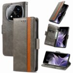 Tel1 Xiaomi Redmi Note 14 Pro 4G / 14 Pro Plus 5G / Poco X7 5G Dual Magnetic Buckle Θήκη Βιβλίο - Grey