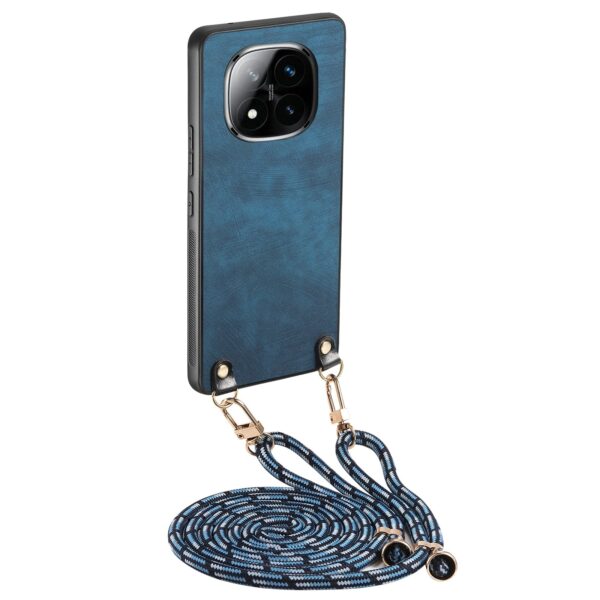 Forcell Xiaomi Redmi Note 14 Pro Plus 5G Vintage Back Cover with Strap Θήκη Σιλικόνης - Blue
