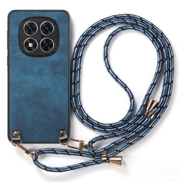 Forcell Xiaomi Redmi Note 14 Pro Plus 5G Vintage Back Cover with Strap Θήκη Σιλικόνης - Blue