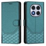 Tel1 Xiaomi Redmi Note 14 Pro 5G / 14 Pro Plus 5G / Poco X7 5G Honeycomb Embossing RFID Θήκη Βιβλίο - Green