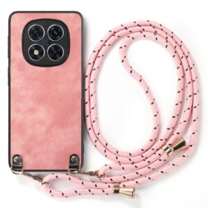 Forcell Xiaomi Redmi Note 14 Pro Plus 5G Vintage Back Cover with Strap Θήκη Σιλικόνης - Pink