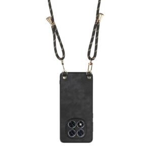 Forcell Xiaomi Redmi Note 14 Pro 5G / Poco X7 5G Vintage Back Cover with Strap Θήκη Σκληρή - Black