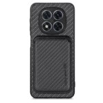 Forcell Xiaomi Redmi Note 14 Pro Plus 5G Carbon Fiber Card Magnetic Θήκη Σιλικόνης - Black