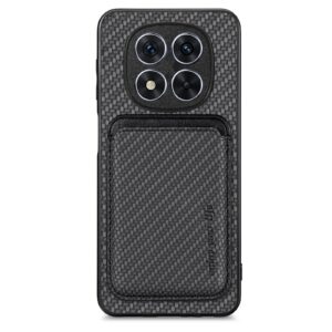 Forcell Xiaomi Redmi Note 14 Pro Plus 5G Carbon Fiber Card Magnetic Θήκη Σιλικόνης - Black
