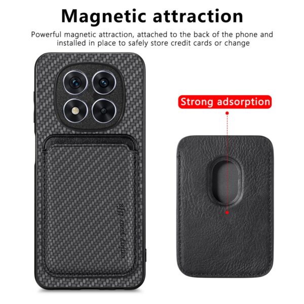 Forcell Xiaomi Redmi Note 14 Pro Plus 5G Carbon Fiber Card Magnetic Θήκη Σιλικόνης - Black