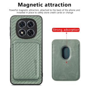 Forcell Xiaomi Redmi Note 14 Pro Plus 5G Carbon Fiber Card Magnetic Θήκη Σιλικόνης - Green