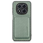 Forcell Xiaomi Redmi Note 14 Pro Plus 5G Carbon Fiber Card Magnetic Θήκη Σιλικόνης - Green