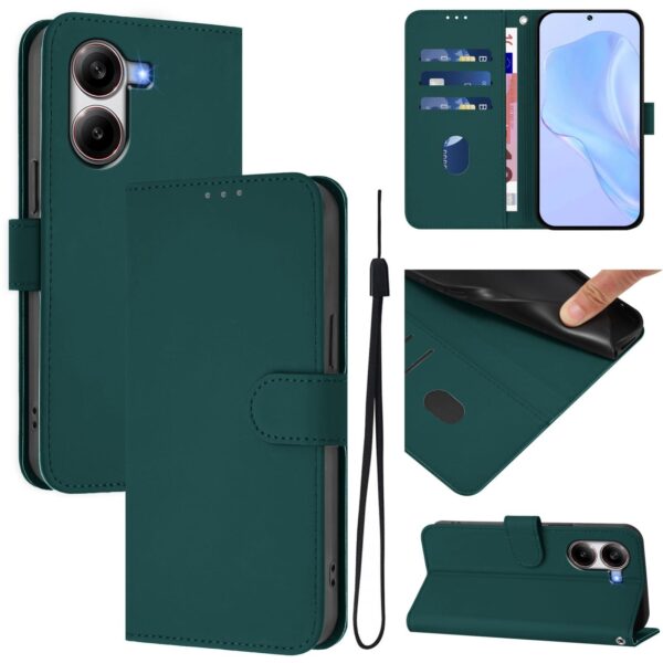 Tel1 Xiaomi Poco X7 Pro 5G Skin Feel Solid Θήκη Βιβλίο - Green