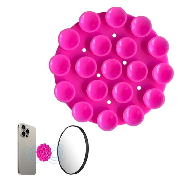 Techsuit Βάση Κινητού - Βεντούζα για Selfies Phone Holder (SM PAD) Round ShapeLight Pink