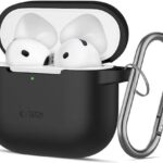 AirPods 4 Θήκη Σιλικόνης Tech-Protect Earphone Protective Silicone Case with Hook Black