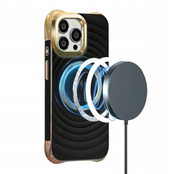 Forcell Samsung Galaxy S23 Magsafe Circle Glam Θήκη Σιλικόνης - Black