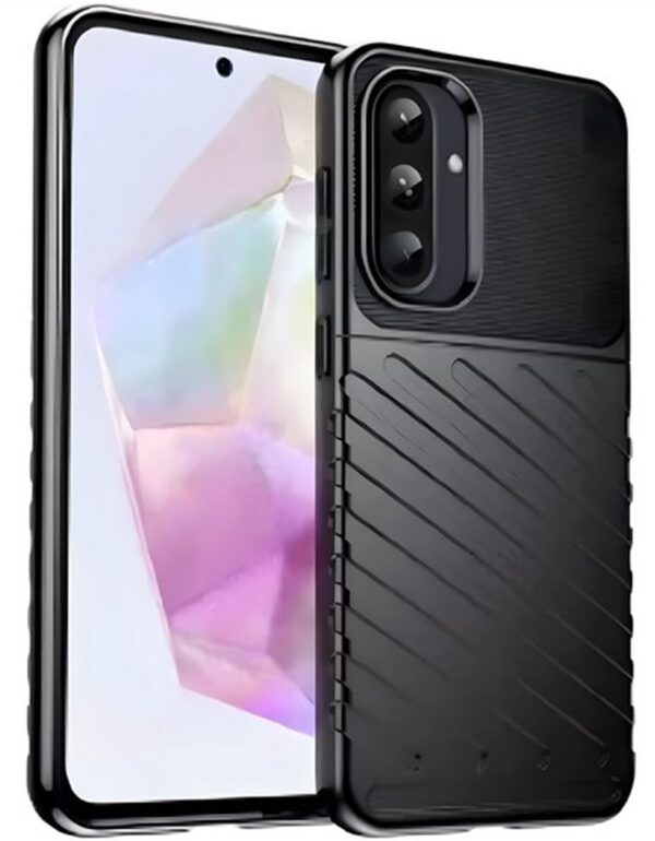 Forcell Samsung Galaxy A56 5G Thunderbolt Shockproof Θήκη Σιλικόνης - Black