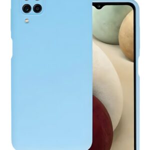 Forcell Samsung Galaxy A12 / M12 Slim Fit Liquid Θήκη Σιλικόνης - Light Blue