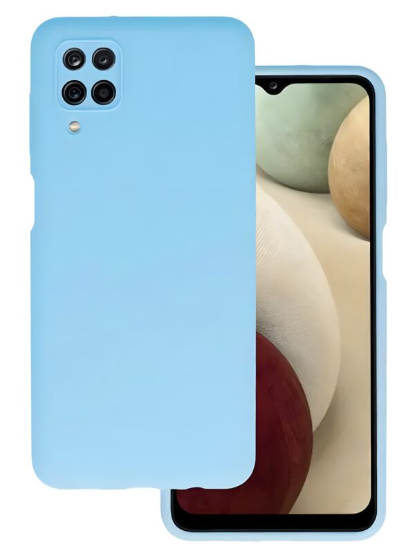Forcell Samsung Galaxy A12 / M12 Slim Fit Liquid Θήκη Σιλικόνης - Light Blue