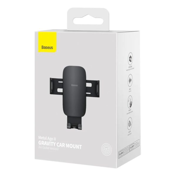BASEUS Βάση Αυτοκινήτου Αεραγωγού Metal Age II Gravity Car Mount SUJS000001 Μαύρη