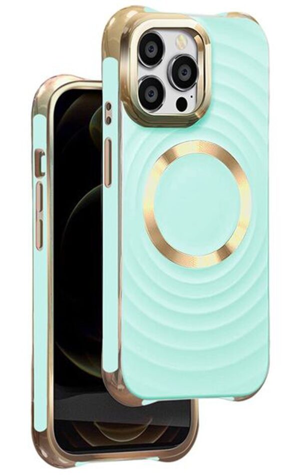 Forcell Samsung Galaxy S24 5G MagSafe Circle Glam Θήκη Σιλικόνης - Mint