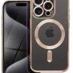 Forcell iPhone 15 Pro MagSafe Electro Θήκη Με Πλαίσιο Σιλικόνης Διάφανη - Gold