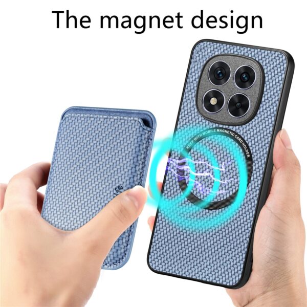 Forcell Xiaomi Redmi Note 14 Pro Plus 5G Carbon Fiber Card Magnetic Θήκη Σιλικόνης - Blue