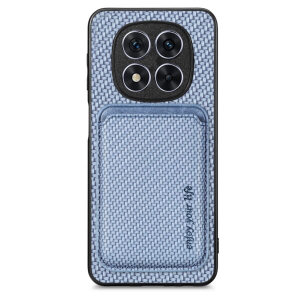 Forcell Xiaomi Redmi Note 14 Pro Plus 5G Carbon Fiber Card Magnetic Θήκη Σιλικόνης - Blue